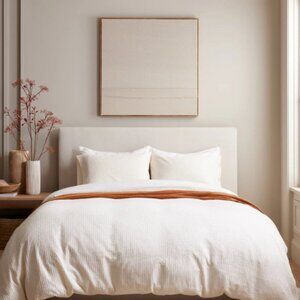 NWOT Quince King Luxe Waffle Duvet Cover Set Undyed OEKO-TEX® 5⭐ Reviews (Q16)